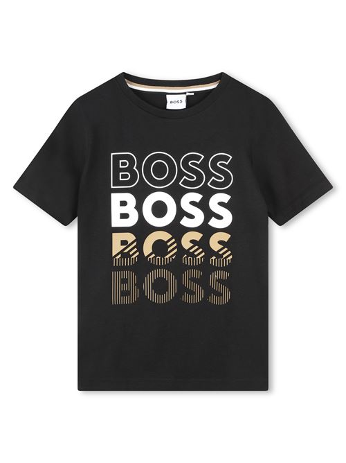 T-shirt nera a manica corta HUGO BOSS | J50775NERO